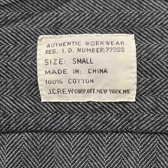 ❌SOLD❌Crew Gray Herringbone Flannel Button Down S - Picture 6 of 8